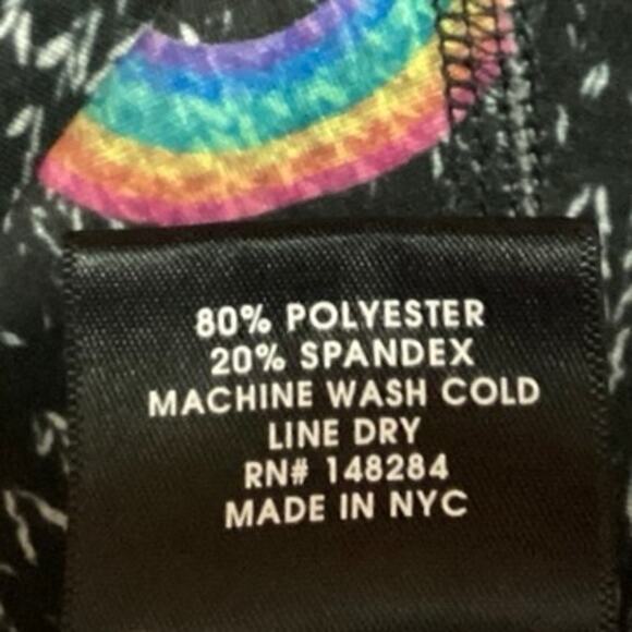 Terez Womens Multi Rainbow Print Mid Rise Pull On Activewear Fitness Leggings S - Picture 5 of 5